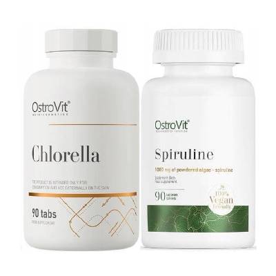 Ostrovit Sada doplňků Spirulina + Chlorella 90+90 tablet imunita, detoxikace