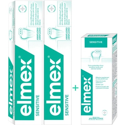 Elmex Sensitive 2 x 75 ml + ústna voda 100 ml