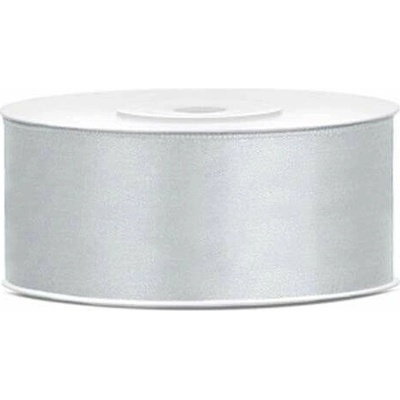 Saténová stuha stříbrná 25 mm x 25 m