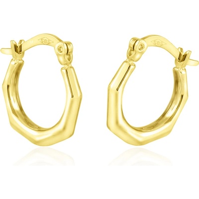 Gemmax Plastické zlaté náušnice hranaté kroužky na francouzský zámek – GLEYN-35341