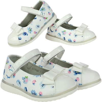 Detské baleríny lakky na suchý zips profilovaná vložka 6491 biele