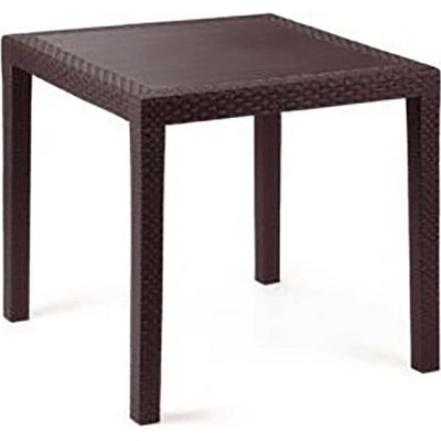 Mega Plast Stôl RATAN LUX, polyratan, wenge, 75,5 x 75,5 x 73 cm