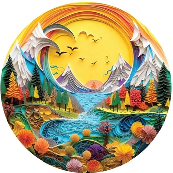 Art Puzzle - Puzzle Round Puzzle Paper Landscape - 570 piese