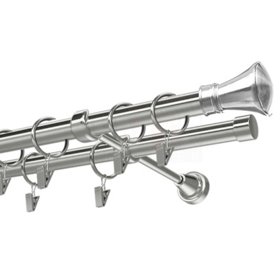 Karpol Garniža 19 mm Monako nerezová dvojitá 150 - 600 cm