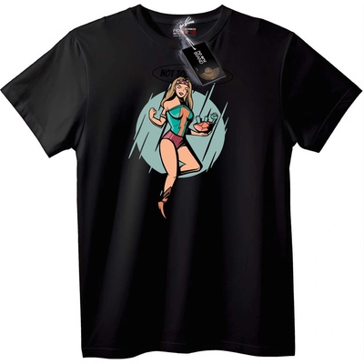 NOONEBRAND Тениска Ретро Pin-Up момиче - 2XL, White