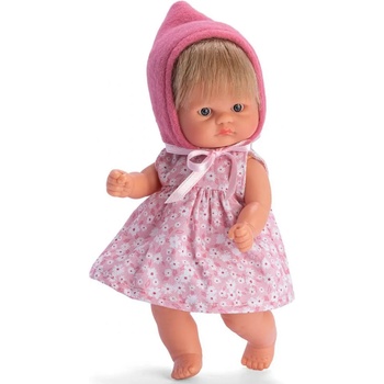 Asi Dolls Кукла Asi Dolls Bomboncin - Бебе Чикита, с розовa шапка и рокля на цветя, 20 cm (116390)