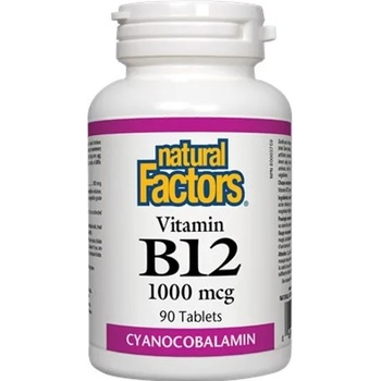 Natural Factors Vitamin B12 Cyanocobalamin, 1000 mcg, 90 таблетки, Natural Factors (1246 NF)