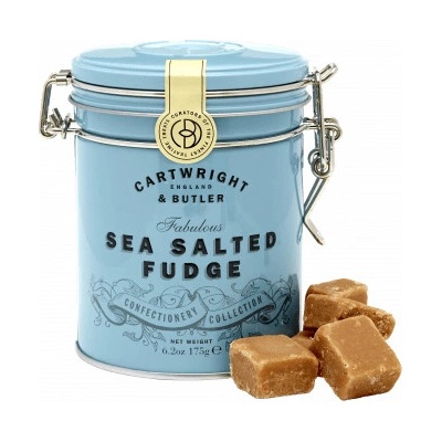 Cartwright & Butler Sea Salted Fudge Karamelový fudge s mořskou solí v plechové dóze 175 g