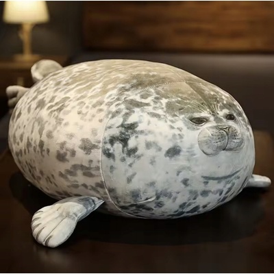Kruzzel Plyšový polštář tuleň 50cm šedý – Zboží Dáma