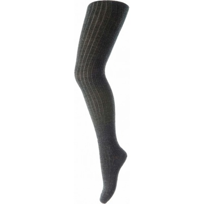 mpDenmark žebrované merino punčochy dark grey melange