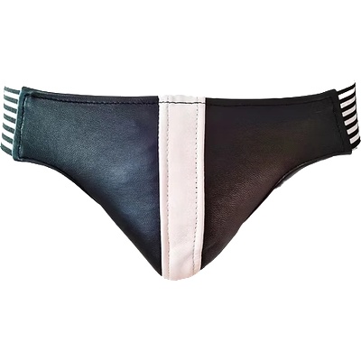ostatní ROUGE Leather Jocks with Stripe Black/White, M