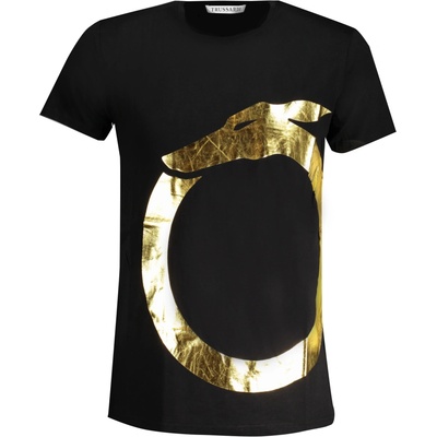 Trussardi Pánské triko s krátkým rukávem černá žlutá