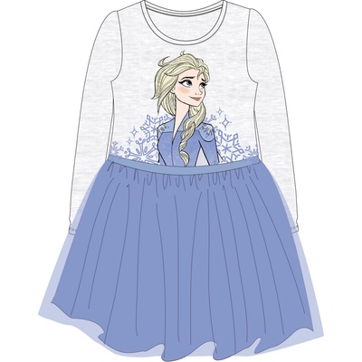 Frozen licencia dievčenské šaty Frozen 5223B253, svetlo šedý melír / fialková