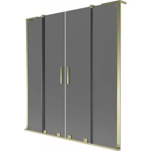 Mexen Velar L Duo вана панел 2-крила плъзгащи се 150 x 150 см, графит, златен - 896-150-003-42-50 (896-150-003-42-50)