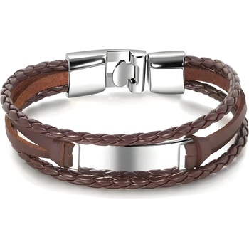 HARAHU Мъжки Гривна no-15255 - Кафяво / Сребристо kp15255 (no-15255)