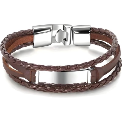 HARAHU Мъжки Гривна no-15255 - Кафяво / Сребристо kp15255 (no-15255)