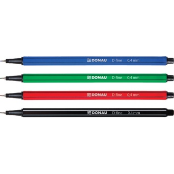 DONAU Комплект тънкописци Donau D-fine, 0.4mm, 4 цвята (00446-А)