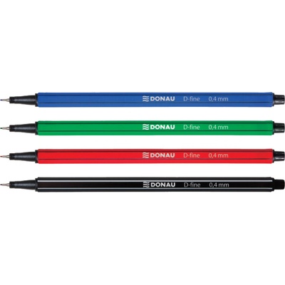 DONAU Комплект тънкописци Donau D-fine, 0.4mm, 4 цвята (00446-А)