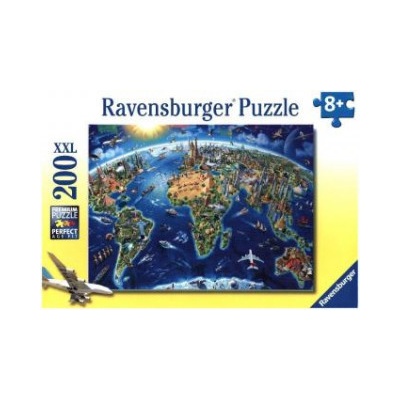 Ravensburger Kinder 12722 Große weite Welt -Weltkarte für Kinder ab 8 Jahren mit 200 dielov im XXL-Format
