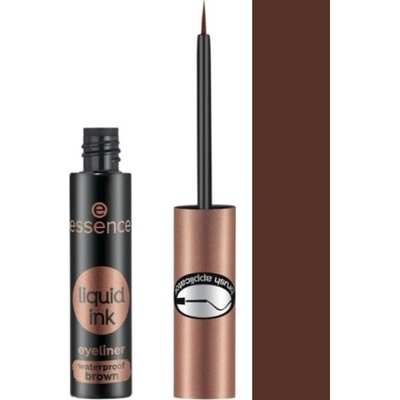 Essence Liquid Ink Eyeliner Waterproof Brown voděodolné inkoustové oční linky 02 Ash Brown 3 ml
