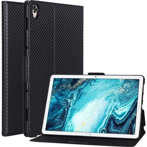 Gigapack Huawei MediaPad M6 10.8 LTE / MediaPad M6 10.8 WIFI GIGAPACK Калъф тип „FLIP с ефект на кожа, карбонов мотив, ЧЕРЕН (GP-90617)