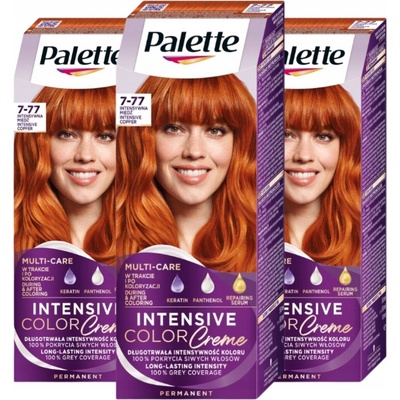 Palette Barva na vlasy 7-77 Intenzivní měděná x3