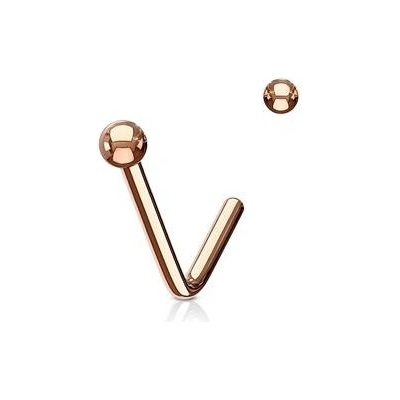 Šperky4U zahnutý piercing do nosu kulička N0075-RD