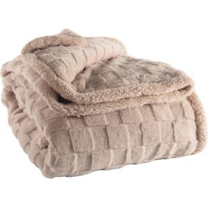 Tiseco Home Studio Бежово одеяло от микроплюш 150x200 cm Rava - Tiseco Home Studio (3588TAUPE)