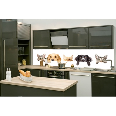 DIMEX ART Фототапет за кухня - котки и кучета 260 x 60 см