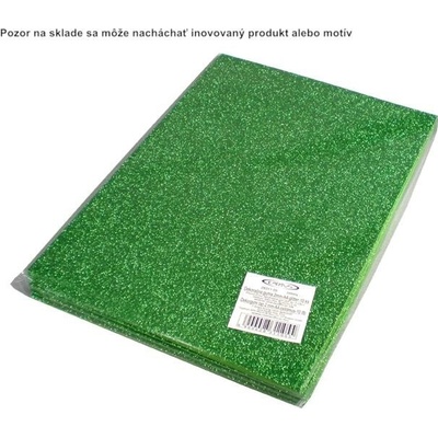 Dekoračná guma A4 mosguma glitter zelená
