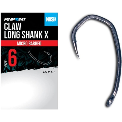 Nash Háčky Claw Long Shank X Micro Barbed 10ks vel.6