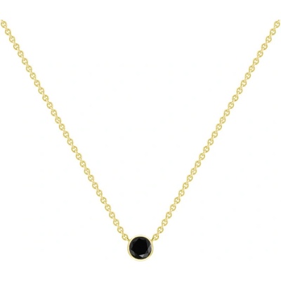 Eppi Strieborný minimalistický náhrdelník s čiernym diamantom N44264