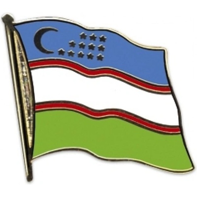 Odznak (pins) 20mm vlajka Uzbekistan - farebný