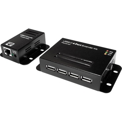 LogiLink USB 2.0 Cat. 5 удължител до 50 м, 4-портов хъб, POE