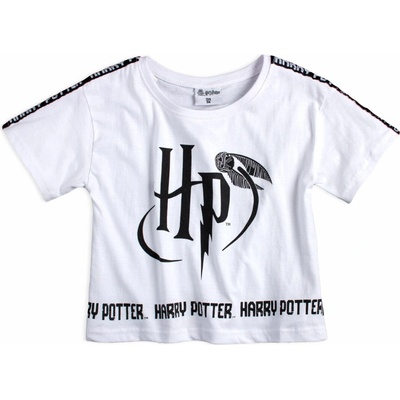 Dievčenské crop tričko Harry Potter biele