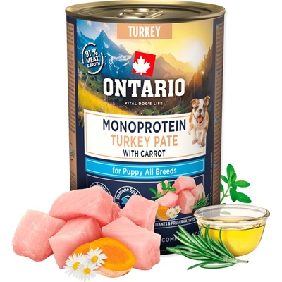 Ontario Puppy monoprotein morčacie paté s mrkvou 400 g