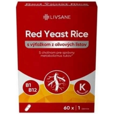 Livsane Red Yeast Rice s výťažkom z olivových listov 60 kapsúl
