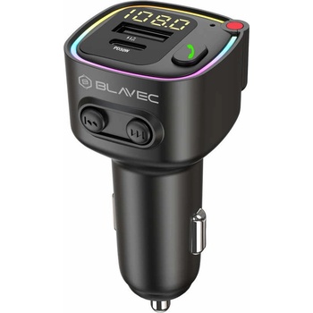 Blavec Блутут FM трансмитер и зарядно за кола за мобилни устройства - Blavec TR-02 Bluetooth FM Transmitter and Car Charger (TFMFTR02-B)