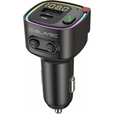 Blavec Блутут FM трансмитер и зарядно за кола за мобилни устройства - Blavec TR-02 Bluetooth FM Transmitter and Car Charger (TFMFTR02-B)