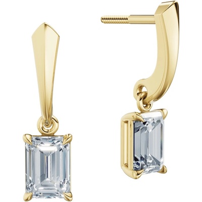 DF dámske náušnice 6428, žluté zlato s laboratorními diamanty o celkové váze 2.00 ct VS1/F