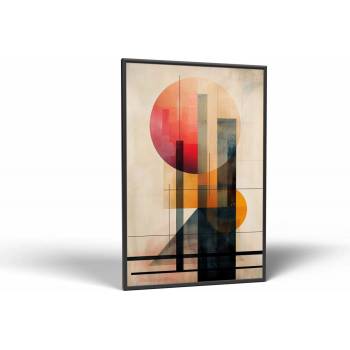 Abstrakt Geometrické farby | Obraz Vintessia v ráme Rozmery obdĺžnik: 50x75, Rám: Čierny matný-alu