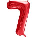 Party Deco Фолиев Балон Цифра в Червено - 86 см - 7 (fb1m-7-007)