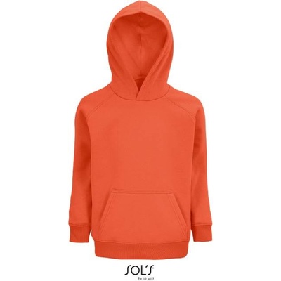 Sol's Stellar Kids detská bio raglánová mikina s kapucňou burnt orange