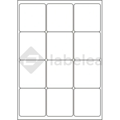 Labelea Samolepiace etikety 66x70 mm biele papierové, na hárku A4, pre laserovú a atramentovú tlač, Farba etikiet Biela, Počet hárkov v balení 100 EPY066070W012S