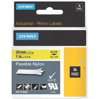 DYMO Rhino 1734525, S0773850, 24mm x 3, 5m черен печат / жълт фон , оригинална лента (1734525)