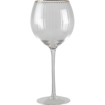 Clay Sklenice na víno s vroubkováním a zlatou linkou Pim Ø10*22 cm re & Eef 500 ml