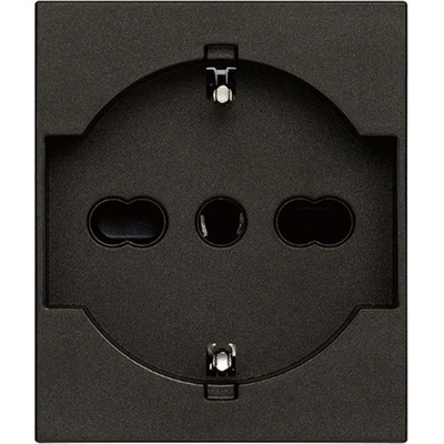 Vimar 30210. G Контакт SICURY Linea, 2P+E 16A P40 250 V~, унив. стандарт, с детска защита, 2М, Black, (VM30210.G)