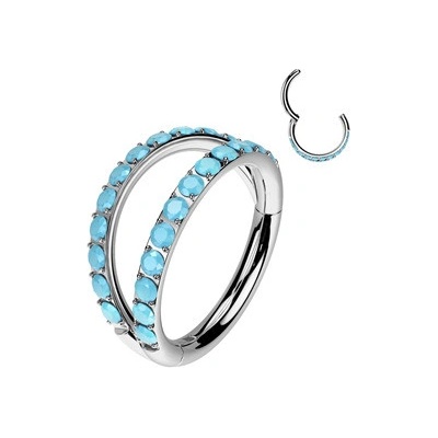 Šperky4U Dvojitý segment kruh helix cartilage tragus piercing titan TIT1373-1210