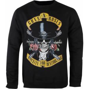 AMPLIFIED мъжки суитшърт Guns N' Roses - TOP HAT SKULL - WASHED OUT BLACK - AMPLIFIED - ZAV454H32