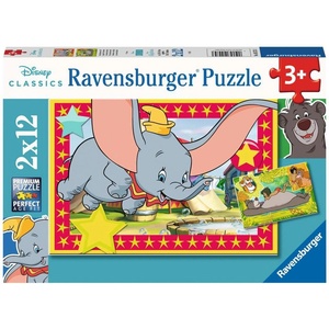Ravensburger Детски пъзел Ravensburger 2 в 1 - Зов за приключения: Книга за джунглата и Дъмбо (5575) - ozone